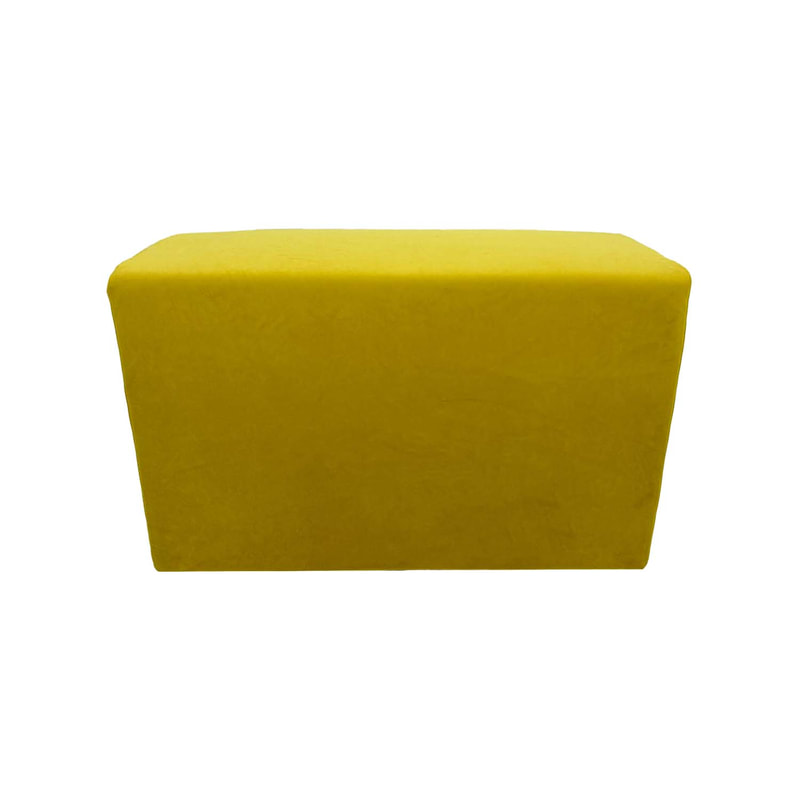 F-OT109-YL Endless Lounge Ottoman Type I in yellow velvet