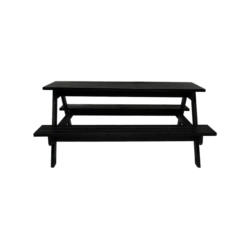 F-PB101-BL Type 1 Picnic bench in black paint finish. Seats 6-8 people.