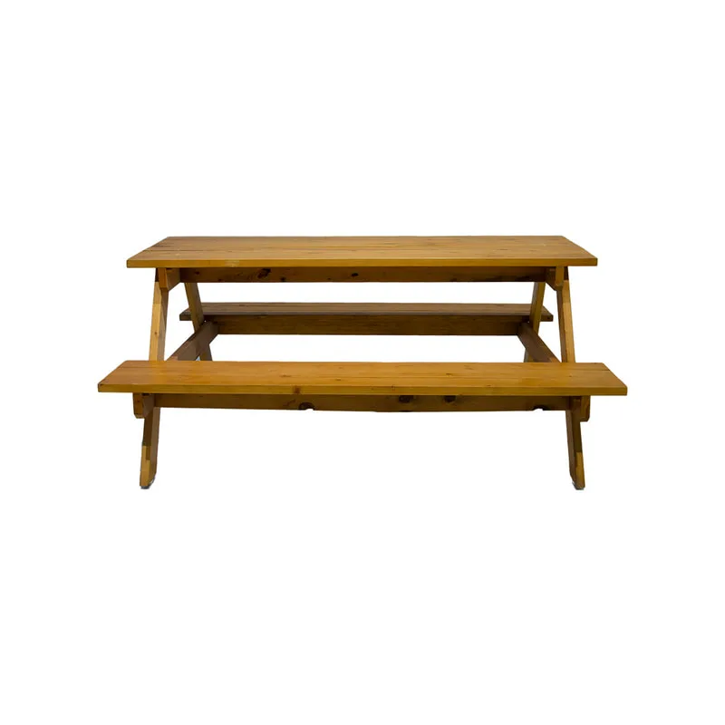 F-PB101-LW Type 1 Picnic bench in light wood. Seats 6-8 people.