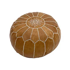 Moroccan Pouffe - Mid Tan ​F-PF101-MT