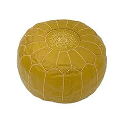 Moroccan Pouffe - Mustard Yellow F-PF101-MY