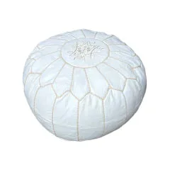 Moroccan Pouffe - White F-PF101-WH