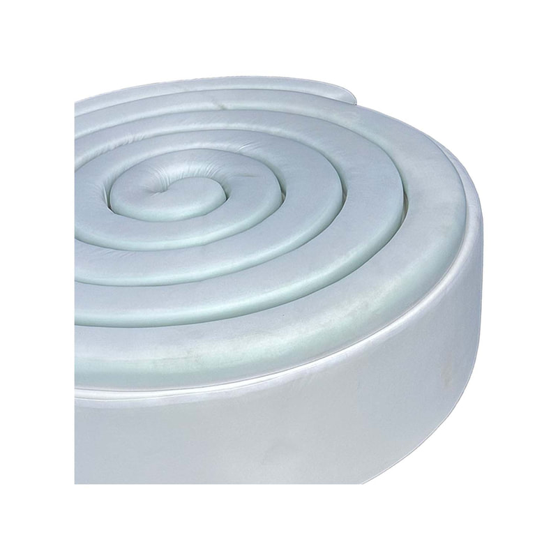 F-PF106-WH Riva oversized spiral pouffe in white leatherette