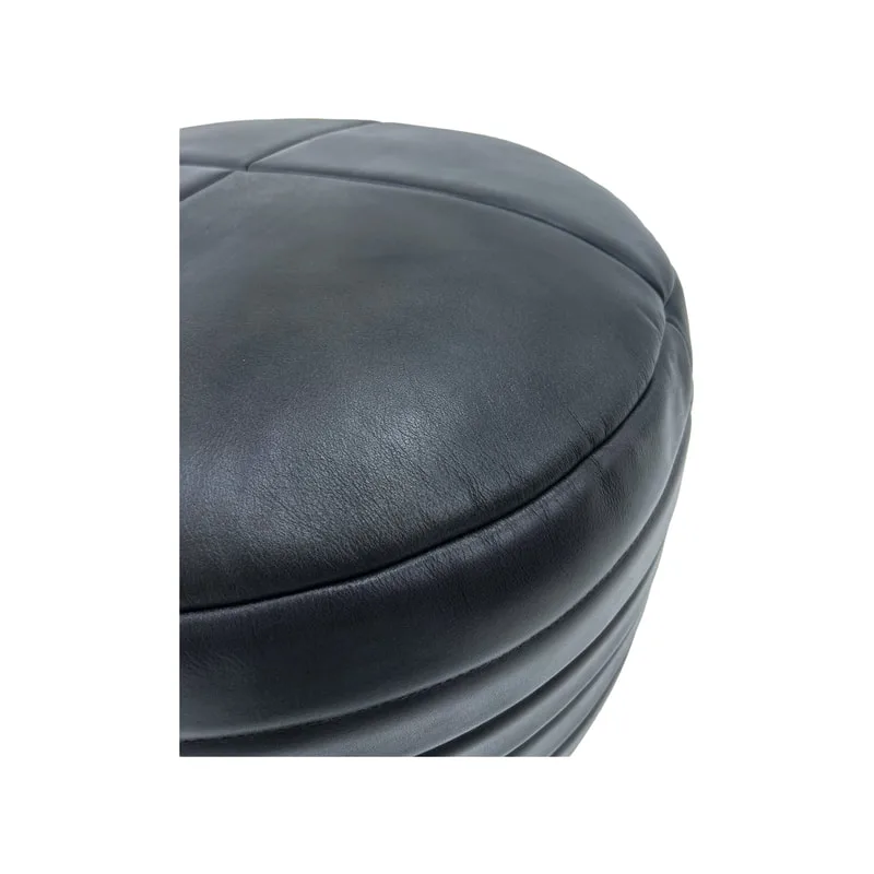 F-PF111-BL Milner pouffe in black genuine leather 