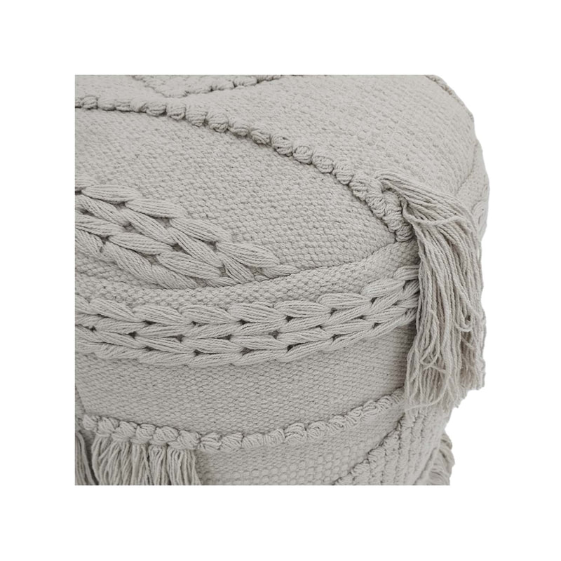 F-PF116-CR Edson pouffe in cream pattern fabric 