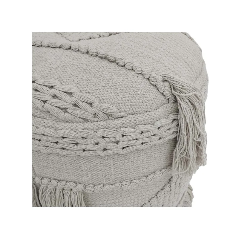 F-PF116-CR Edson pouffe in cream pattern fabric 