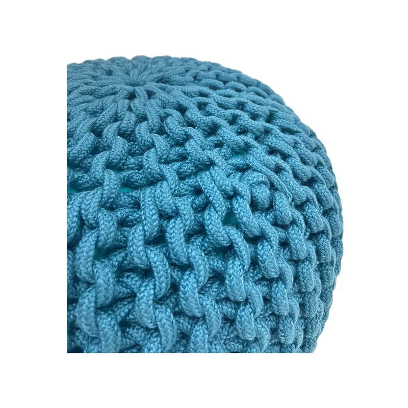 F-PF119-TQ Avioni knitted pouffe in turquoise