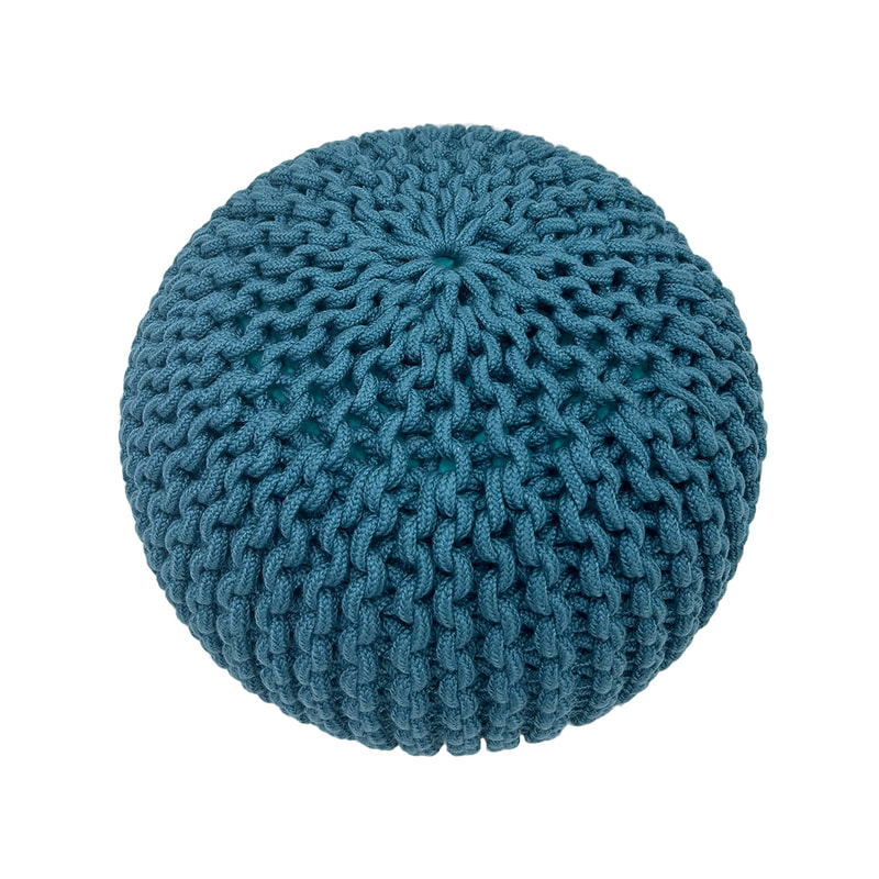 F-PF119-TQ Avioni knitted pouffe in turquoise