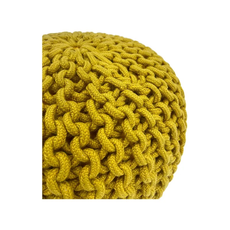 F-PF119-YL Avioni knitted pouffe in yellow