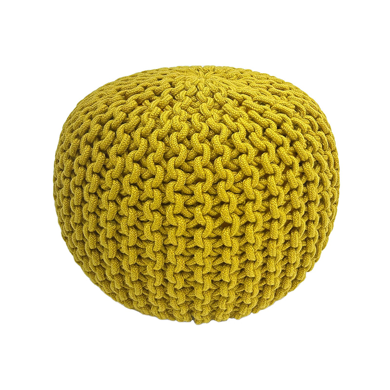 F-PF119-TQ Avioni knitted pouffe in turquoise