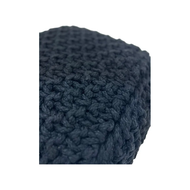 F-PF120-BL Dori knitted  pouffe in black