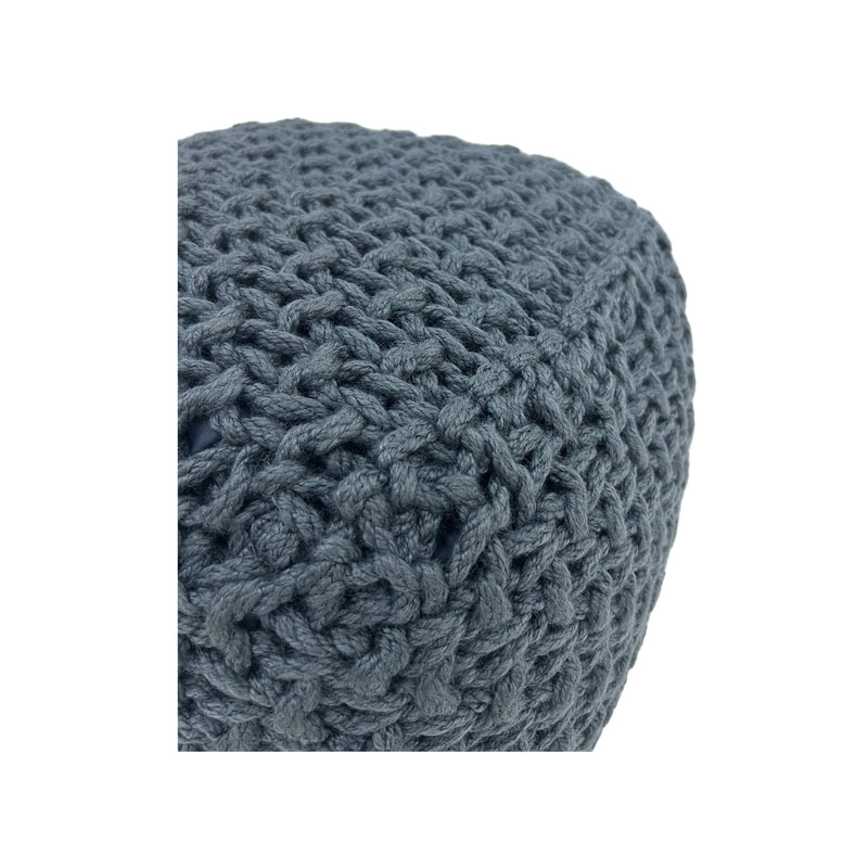 F-PF120-GY Dori  knitted pouffe in grey 