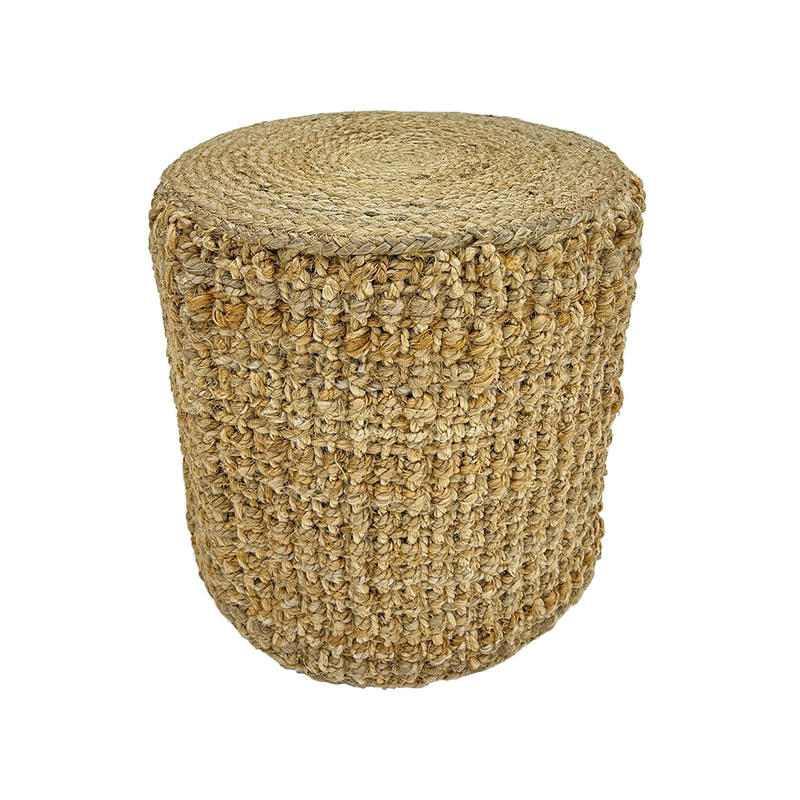 F-PF122-NT Carlton handmade pouffe in natural jute
