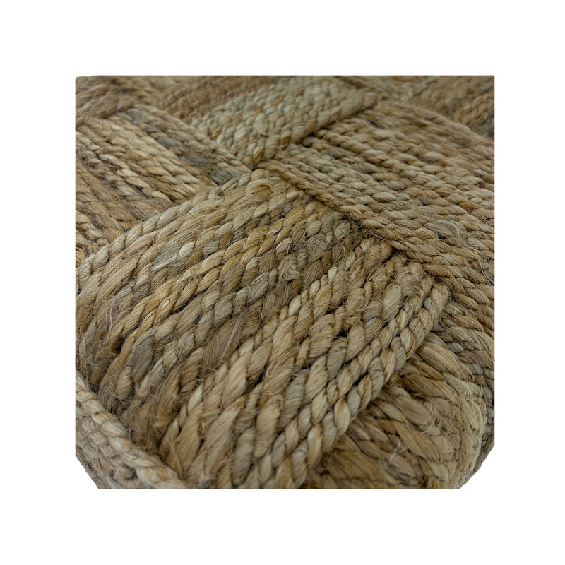F-PF123-NT Berber handmade pouffe in natural jute 