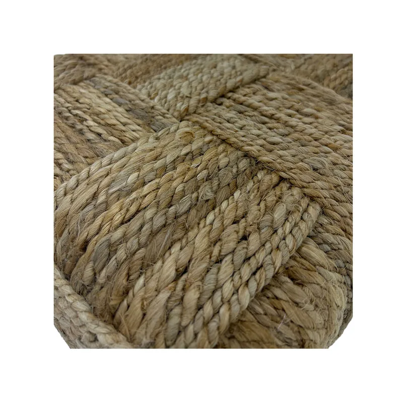 F-PF123-NT Berber handmade pouffe in natural jute 