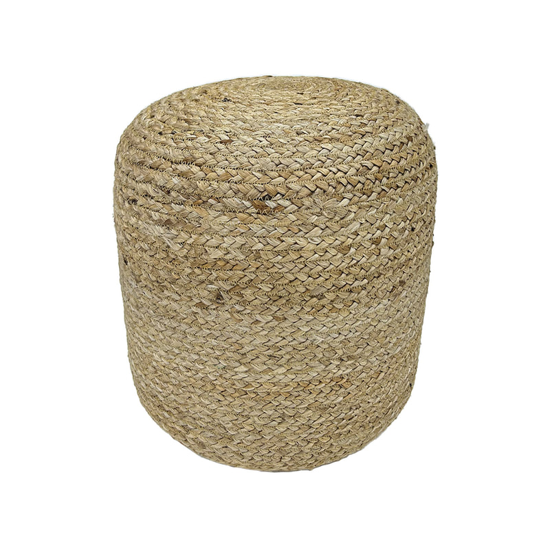 F-PF124-NT Gabriel handmade pouffe in natural jute 