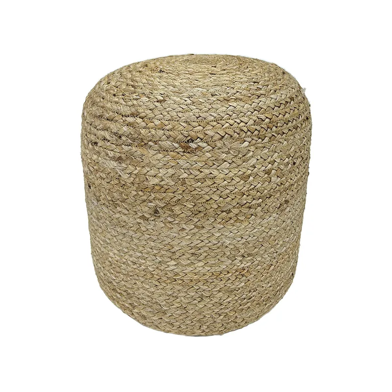 F-PF124-NT Gabriel handmade pouffe in natural jute 