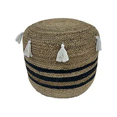Tuti Pouffe - Natural + Black F-PF125-NT