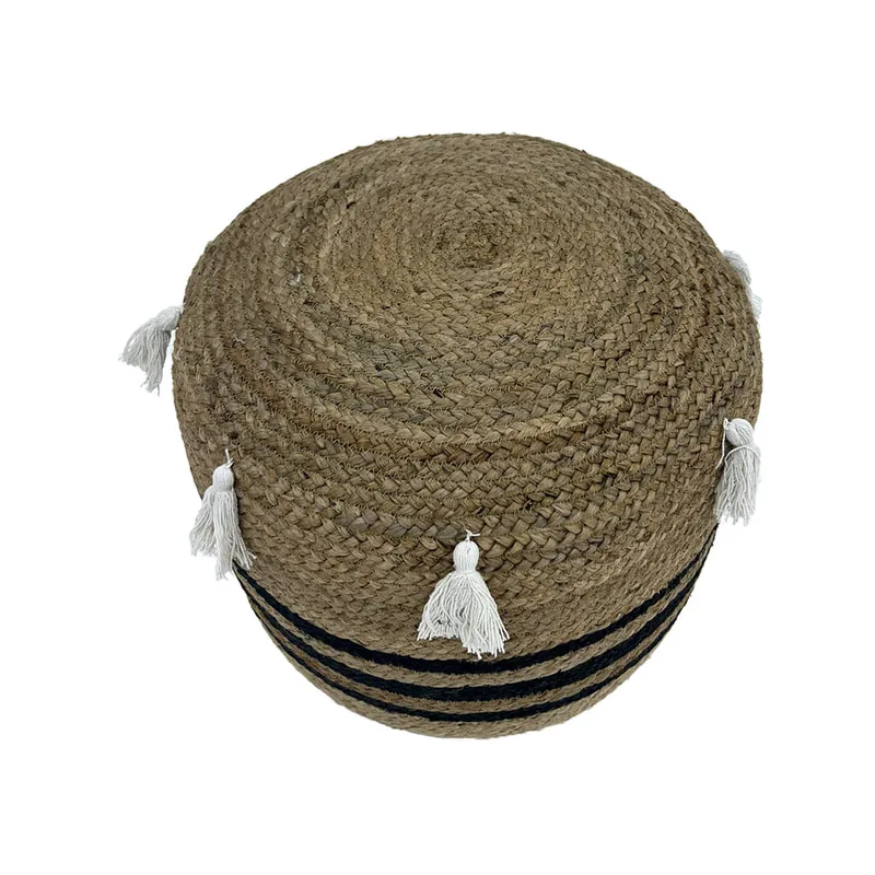 F-PF125-NT Tuti handmade pouffe in natural jute