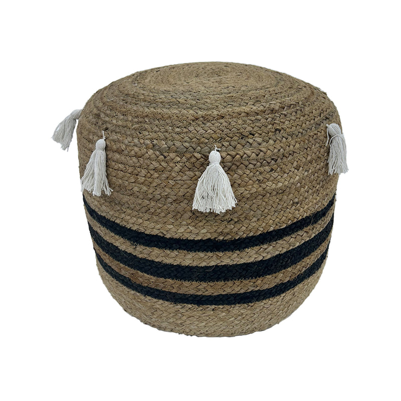 F-PF125-NT Tuti handmade pouffe in natural jute