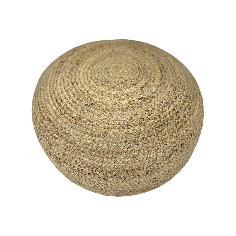F-PF126-NT Ana handmade pouffe in natural jute 