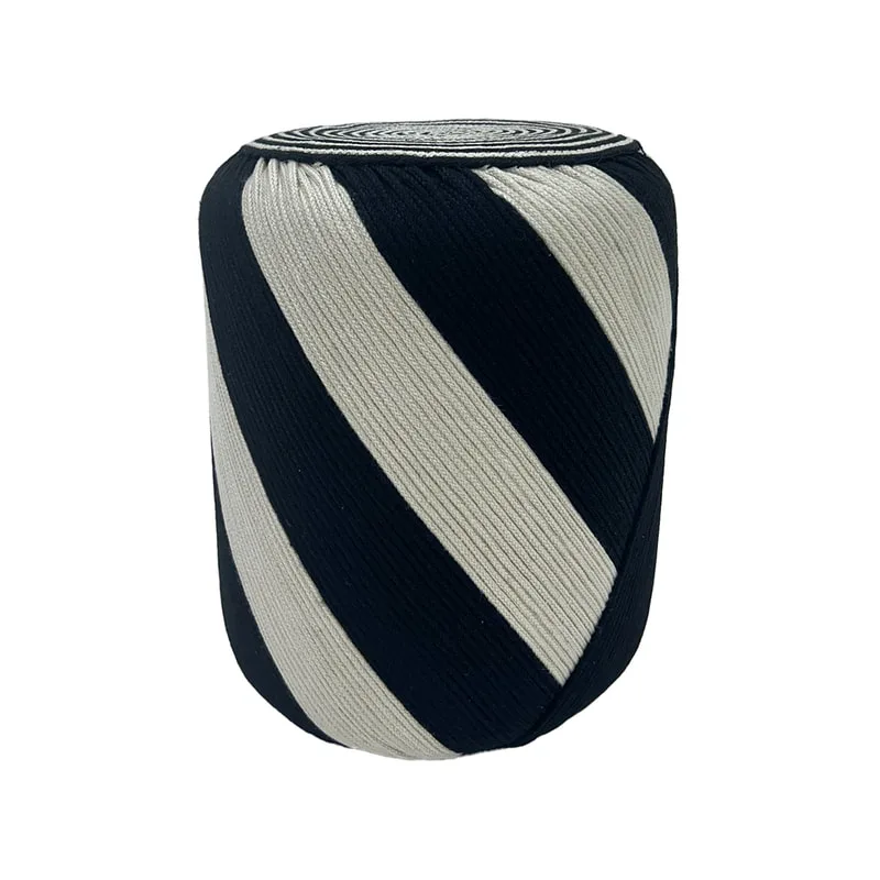 Criss Pouffe - Natural + Black ​F-PF127-BI