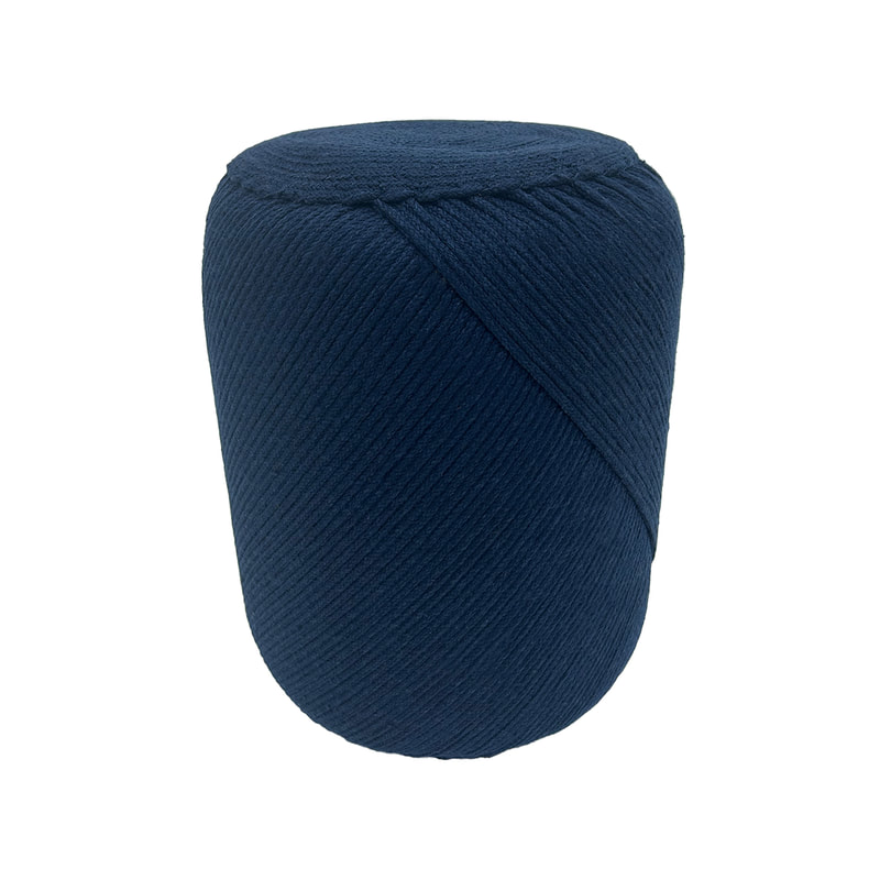 F-PF128-BU Criss handmade pouffe in blue rope Picture