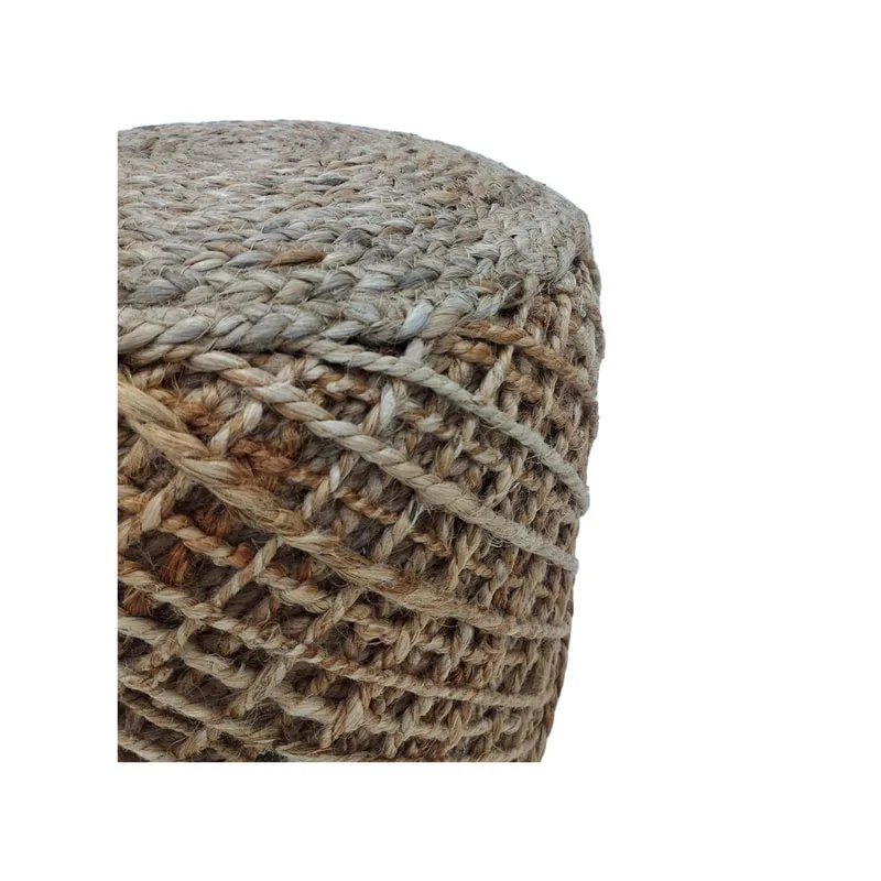 F-PF130-NT Raven pouffe in natural jute 