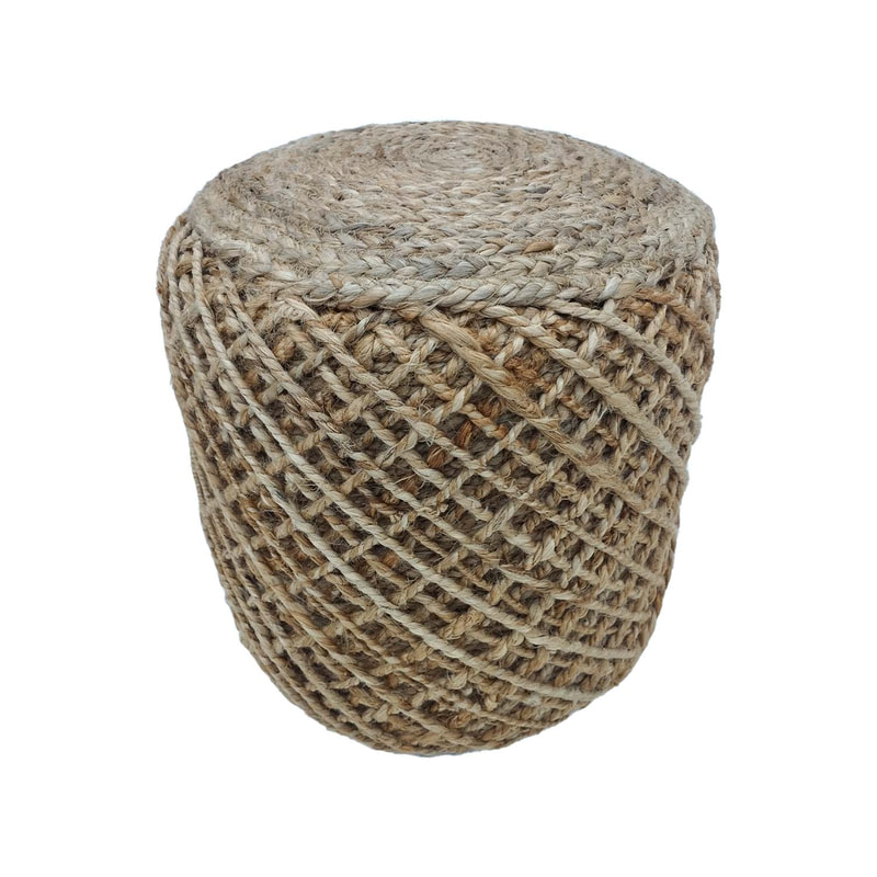 F-PF130-NT Raven pouffe in natural jute 