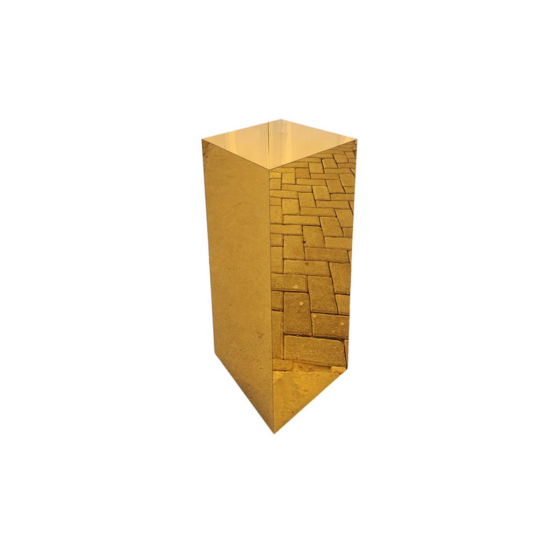 F-PN120-GD Type 17 Plinth in gold mirror