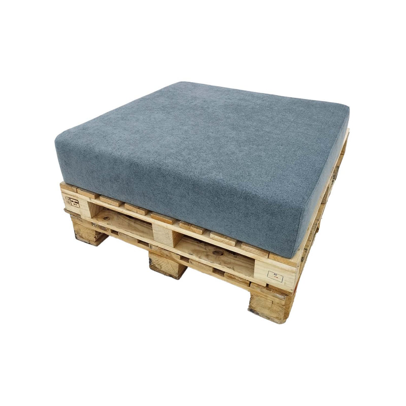 F-PP201-DG Type 1 Pallet ottoman with dark grey cushion