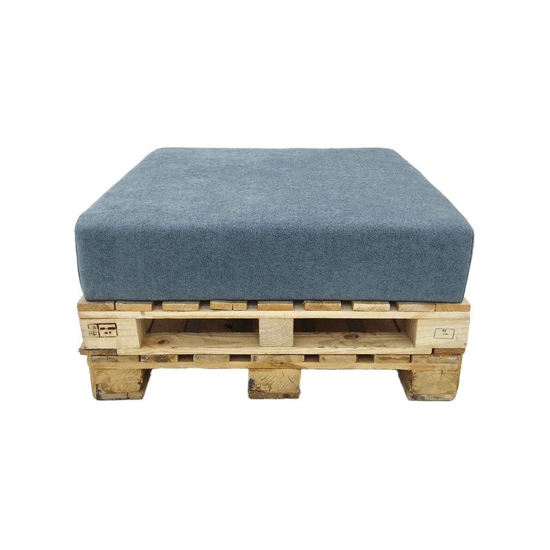 F-PP201-DG Type 1 Pallet ottoman with dark grey cushion