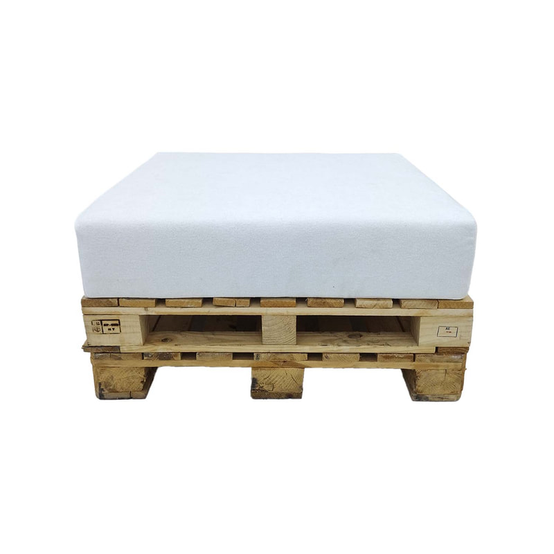 F-PP201-OW Type 1 Pallet ottoman with off-white cushion