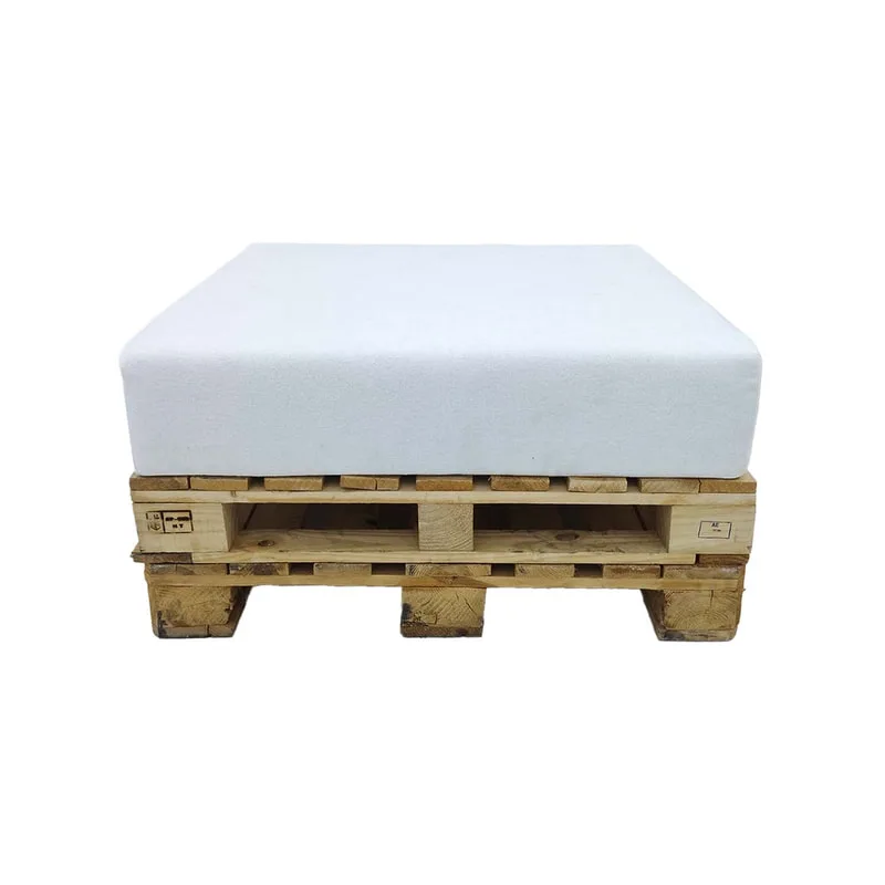 F-PP201-OW Type 1 Pallet ottoman with off-white cushion