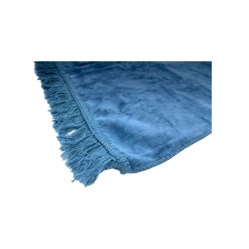 F-PR109-DB Moderate prayer mat in dark blue suede fabric