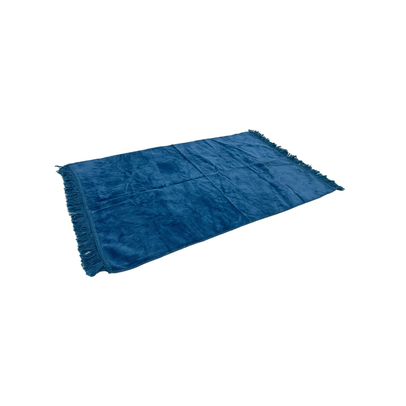 F-PR109-DB Moderate prayer mat in dark blue suede fabric