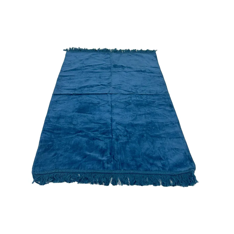 F-PR109-DB Moderate prayer mat in dark blue suede fabric