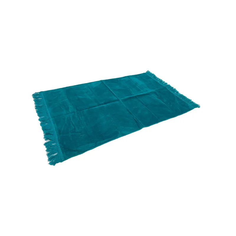 F-PR109-TL Moderate prayer mat in teal suede fabric