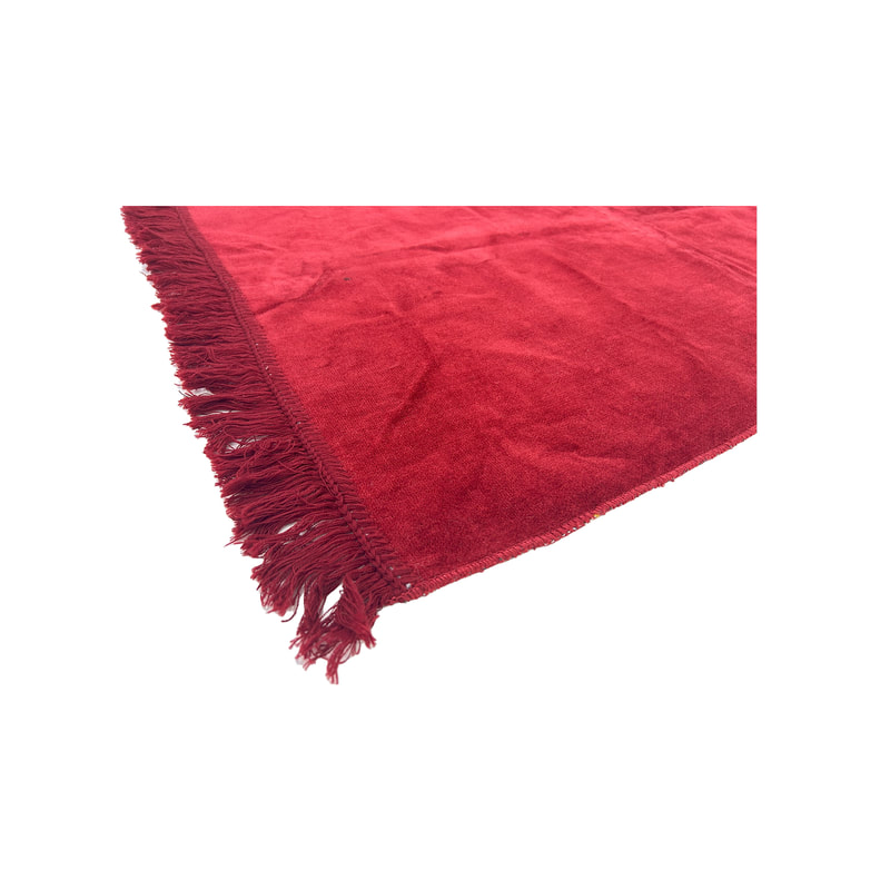 F-PR113-DR Blissful prayer mat in dark red suede fabric