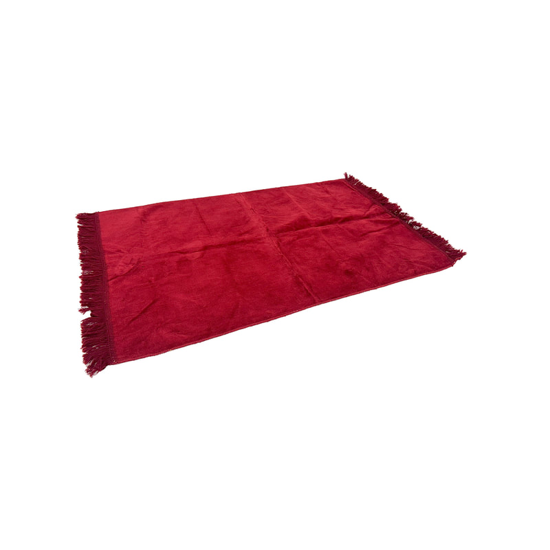 F-PR113-DR Blissful prayer mat in dark red suede fabric