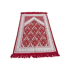 Marya Prayer Mat - Red + Silver  F-PR116-RS