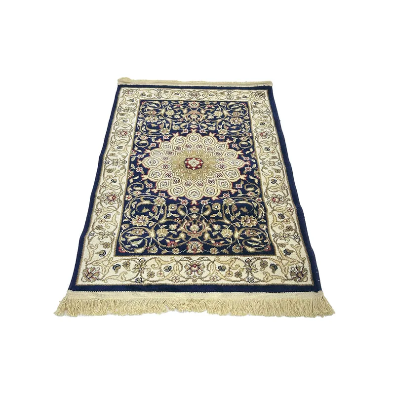 F-PR120-BG Hessa prayer mat with black and pale gold arabic pattern