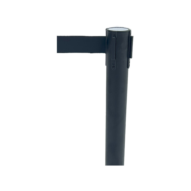 F-RB102-BU Silver post with blue retractable barrier