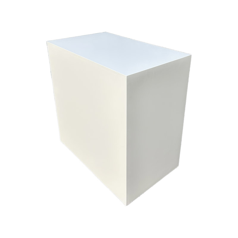F-RC108-WH Type 8 reception counter in white with storage shelves