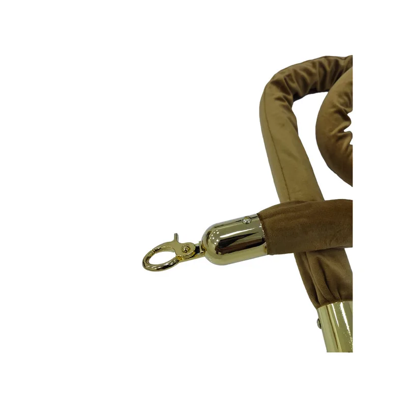 F-RP110-CG - Champagne gold velvet rope with gold metal ends - 1.5m long