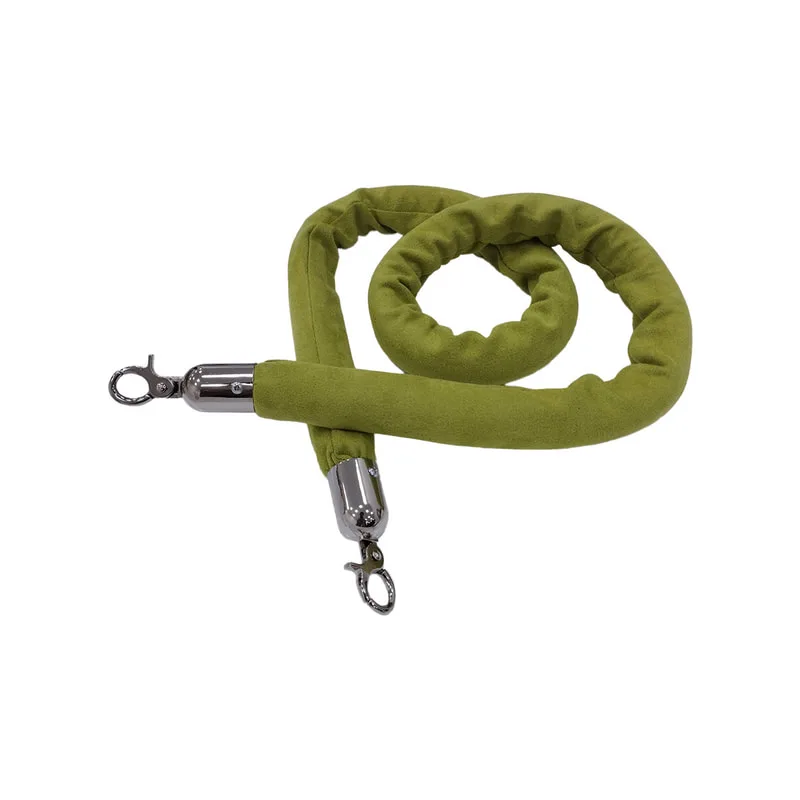 F-RP116-GL - Lime green suede rope with silver metal ends - 1.5m long
