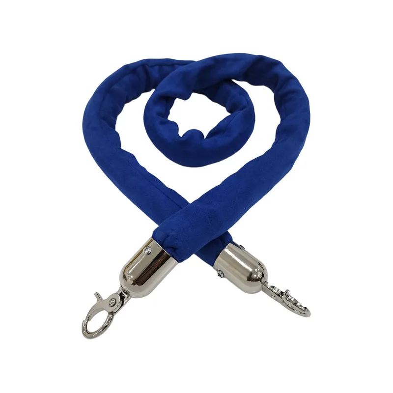 F-RP116-RB - Royal blue suede rope with silver metal ends - 1.5m long