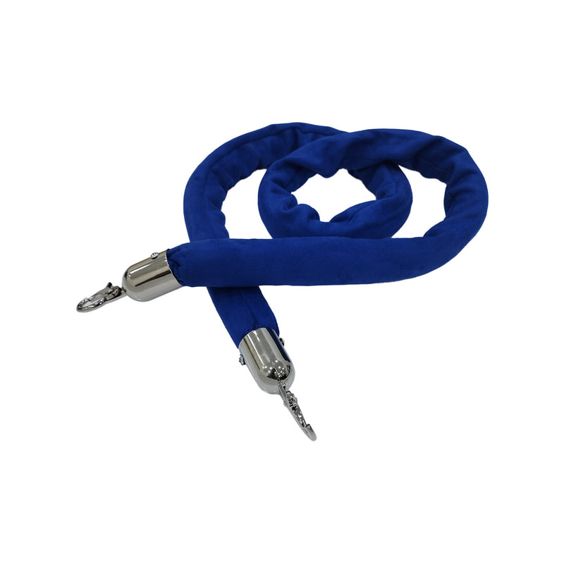 F-RP116-RB - Royal blue suede rope with silver metal ends - 1.5m long