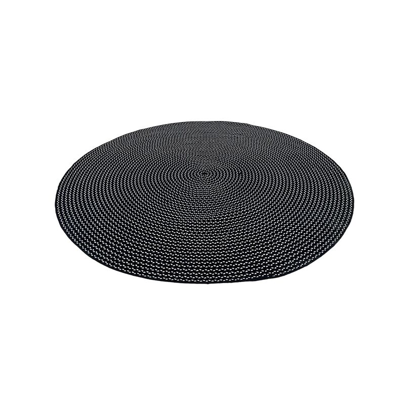 F-RU105-BW Amelia rug in black and white braided cotton 