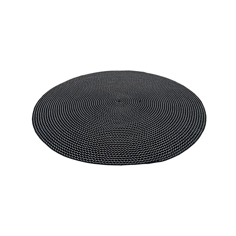 F-RU105-BW Amelia rug in black and white braided cotton 
